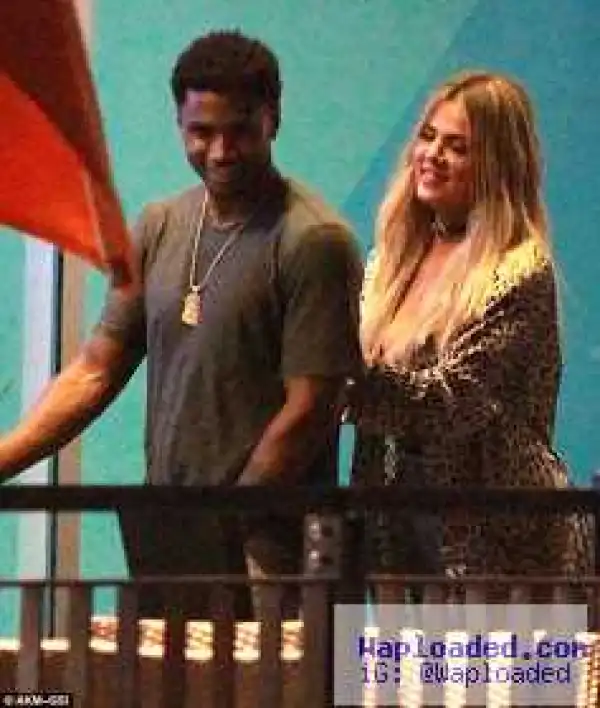 Khloe Kardashian seen leaving her birthday party with Trey Songz after flirting with him